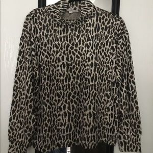 Loft Mock Neck Print Sweater